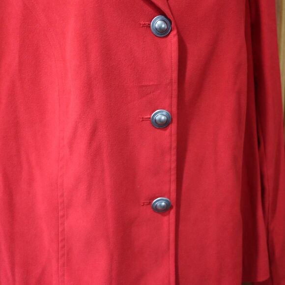 Sag Harbor Vintage Red 3-Button Blazer Small 90s Power Dressing Metal Buttons - Picture 4 of 10